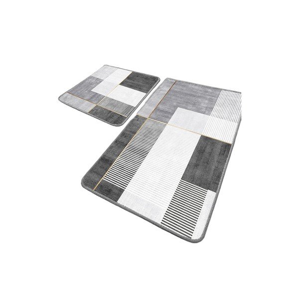 Szürke fürdőszobai kilépő szett 2 db-os 60x100 cm Pendor – Foutastic