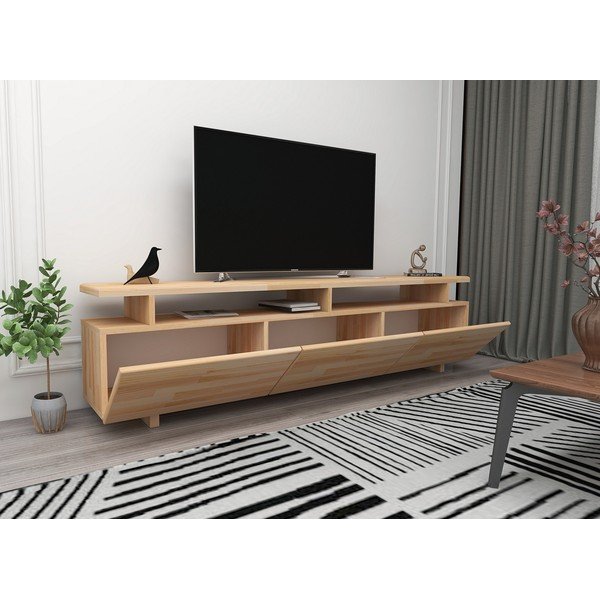Natúr színű borovi fenyő TV-állvány 174x52 cm Natural – Kalune Design-image-2
