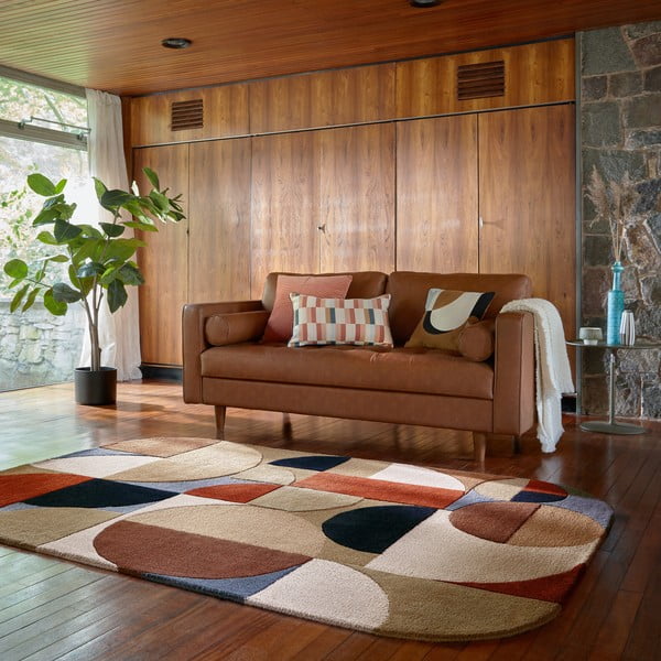 Terrakotta színű kézi szövésű gyapjú szőnyeg 120x170 cm Mia Arch – Flair Rugs-image-1