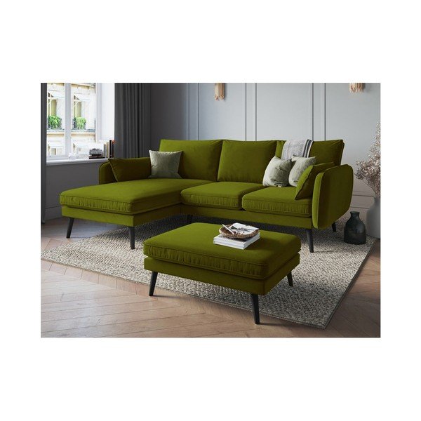 Lento zöld bársony lábtartó - Kooko Home-image-4