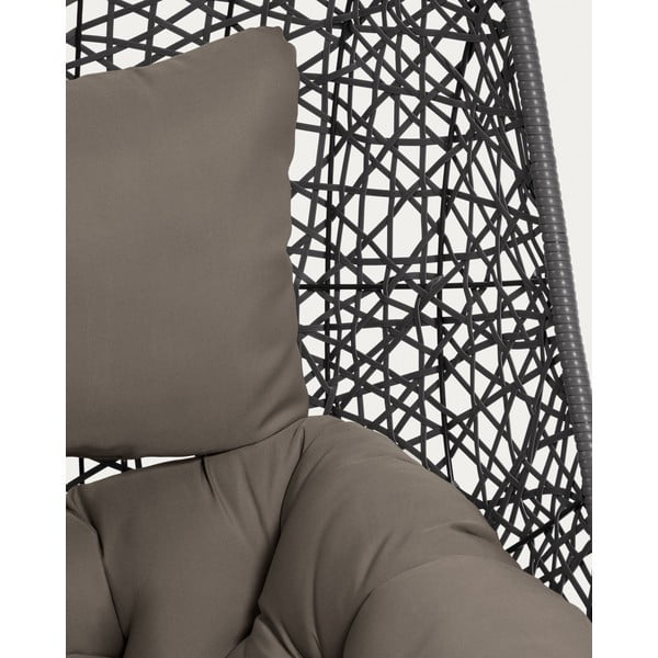 Sötétszürke műrattan kerti függőfotel Florina – Kave Home-image-4
