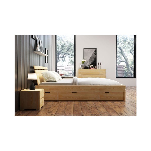Sparta Maxi Fenyő franciaágy fiókkal, 160 x 200 cm - Skandica-image-3