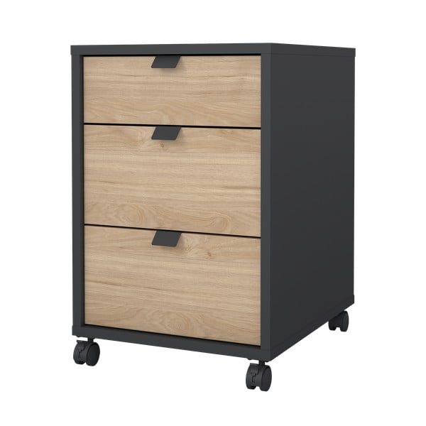 Antracitszürke-natúr színű szekrény tölgyfa dekorral 41x61 cm Sign – Tvilum-image-4