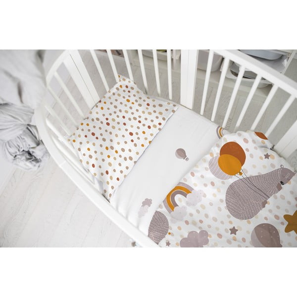 Pamut-szatén gumis gyereklepedő 120x60 cm Balloon Dreaming - Butter Kings-image-1