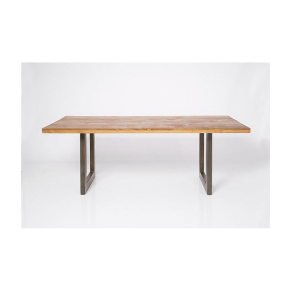 Factory étkezőasztal újrahasznosított teakfa asztallappal, hossz 160 cm - Kare Design