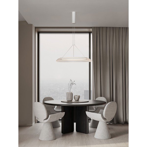 Matt fehér alumínium LED függőlámpa akrilüveg búrával ø 60 cm Mantle – Nova Luce-image-1