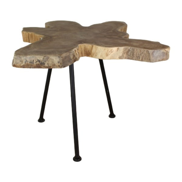 Doff kisasztal teakfa asztallappal, Ø 50 cm - HSM collection
