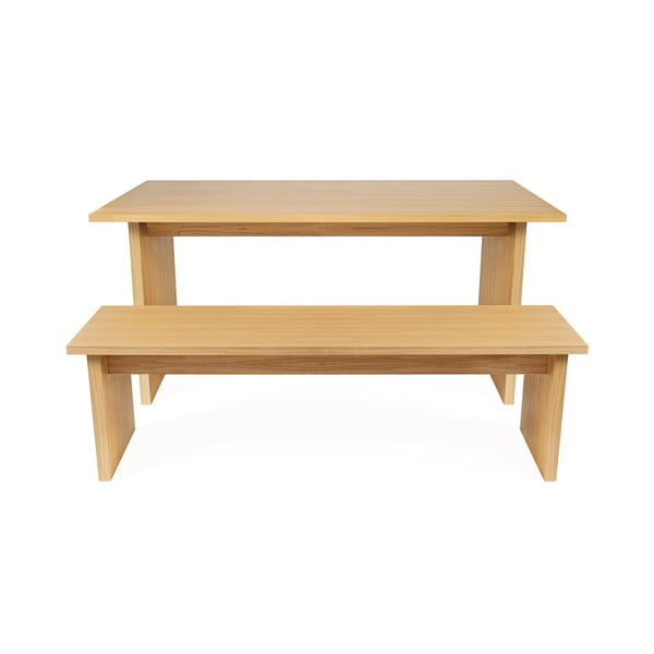 Étkezőasztal tölgyfa dekoros asztallappal 90x160 cm Stripe – Woodman-image-4