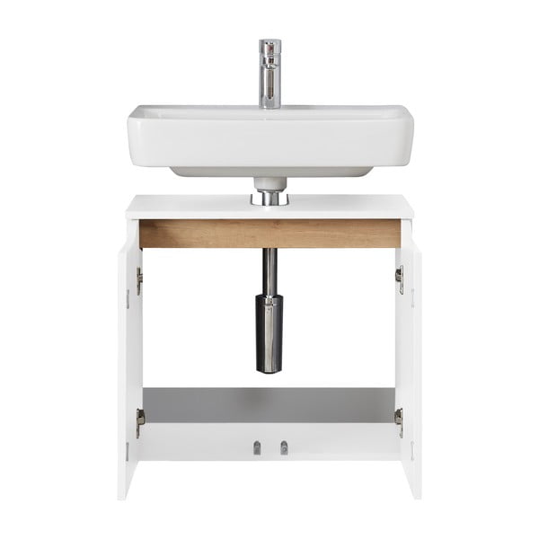 Fehér alacsony fali szekrény mosdókagyló nélkül 60x53 cm Set 857 – Pelipal-image-3