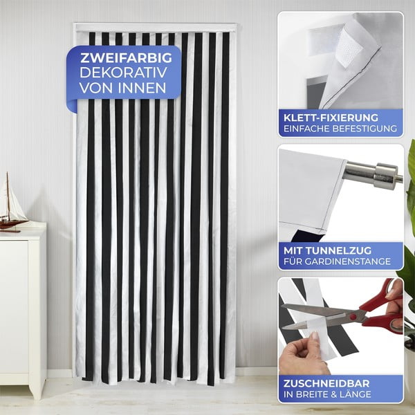 Fekete-ezüstszínű termo függöny ajtóra 90x200 cm – Maximex-image-4