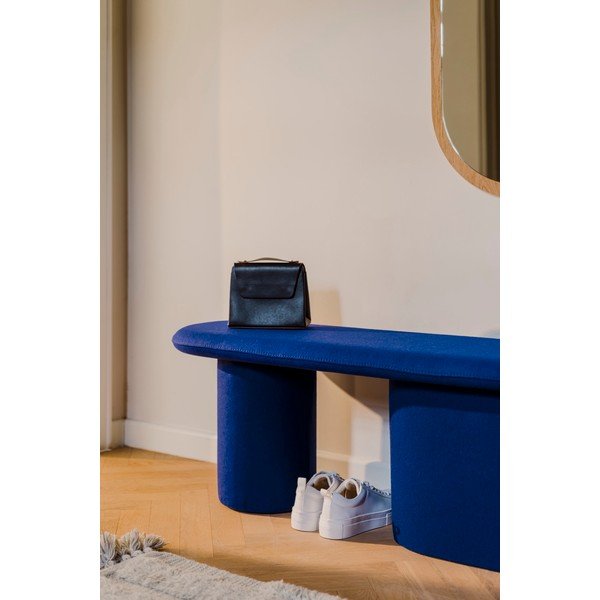 Kék gyapjú párnázott pad Rull – noo.ma-image-3