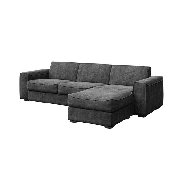 Munro sötétszürke kinyitható kanapé fekvőfotellel, hosszúság 308 cm - MESONICA-image-2