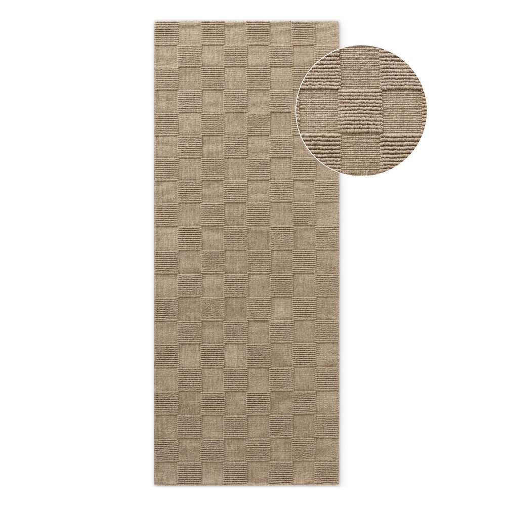 Barna kézi szövésű gyapjú futószőnyeg 80x200 cm Scala – Villeroy&Boch