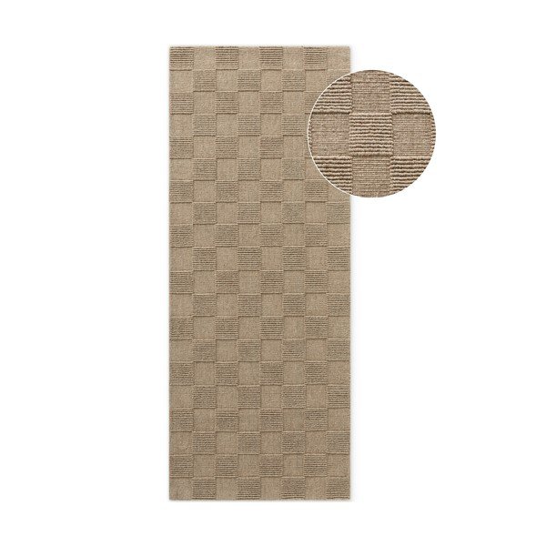 Barna kézi szövésű gyapjú futószőnyeg 80x200 cm Scala – Villeroy&Boch