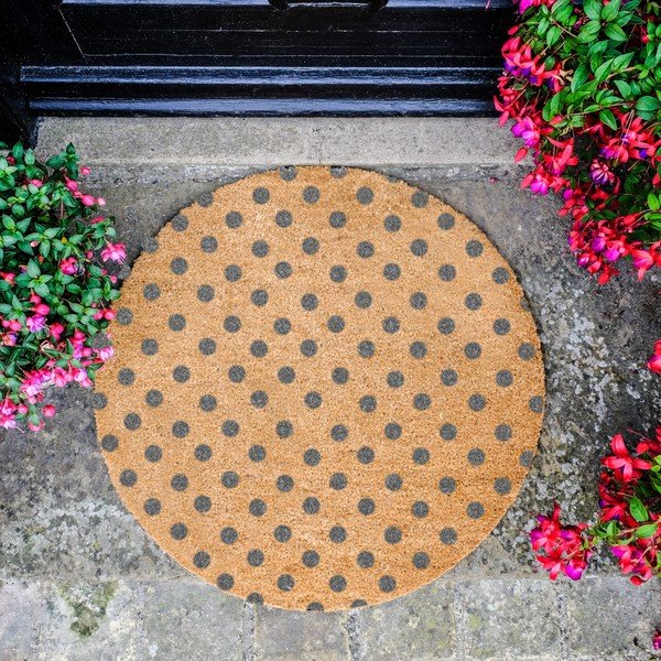 Grey Dots kerek lábtörlő, ⌀ 70 cm - Artsy Doormats-image-2