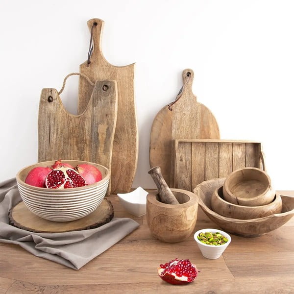 Natúr színű fa tálka Mango – Orion-image-2