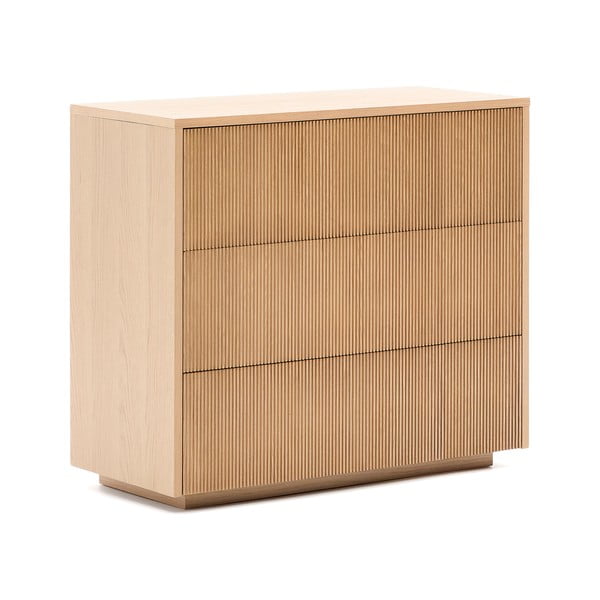 Natúr színű komód tölgyfa dekorral 90x79x50 cm Helvine – Kave Home-image-2