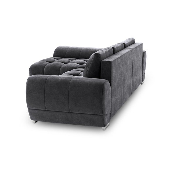 Nuage sötétszürke kinyitható sarokkanapé bársony kárpittal, bal oldali - Windsor & Co Sofas-image-4