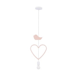 Fehér-rózsaszín gyerek lámpa fém búrával Single – Candellux Lighting