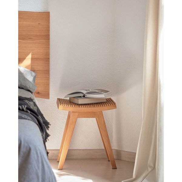 Natúr színű teakfa ülőke Vicentina – Kave Home-image-2