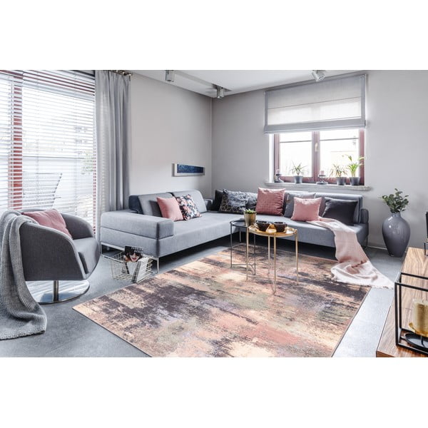 Világos rózsaszín gyapjú szőnyeg 160x240 cm Fizz – Agnella-image-1