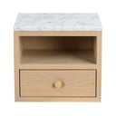 Natúr színű éjjeliszekrény márvány dekoros asztallappal Whitmore – Rowico