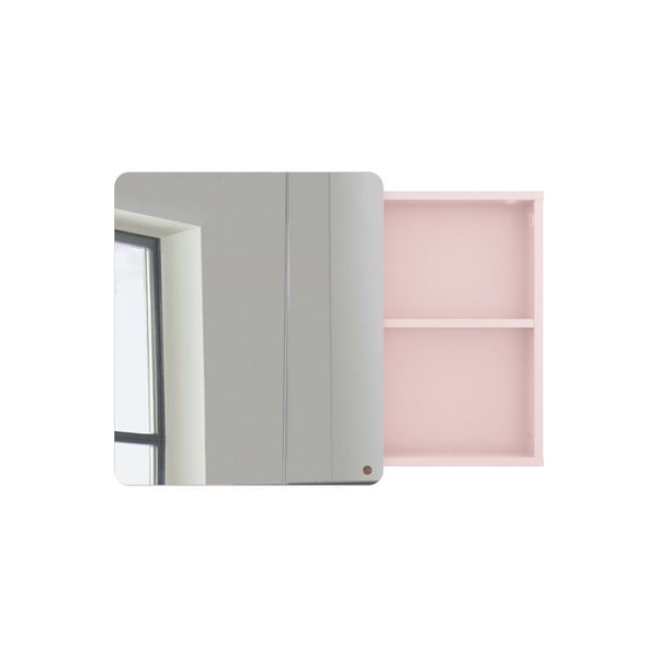 Rózsaszín fali-tükrös fürdőszoba szekrény 80x58 cm Color Bath – Tom Tailor