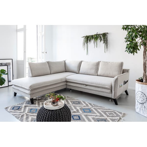 Charming Charlie L világosbézs kinyitható sarokkanapé, bal oldali - Miuform-image-3