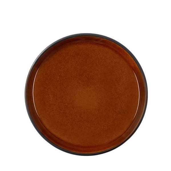 Fekete-borostyán színű desszertes kőedény tányér ø 17 cm Gastro Black/Amber – Bitz