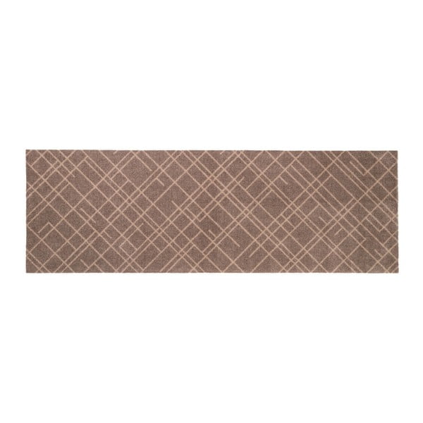 Lines barna-bézs lábtörlő, 67 x 200 cm - tica copenhagen