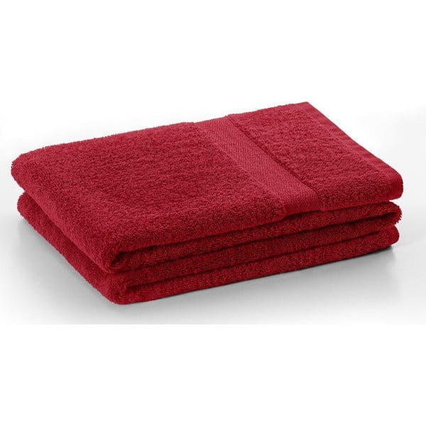 Piros frottír pamut törölköző és fürdőlepedő készlet 4 db-os Marina – DecoKing-image-2