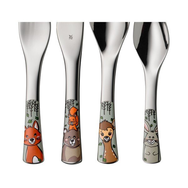 Ezüstszínű rozsdamentes acél gyerek evőeszköz 4 db-os Forest Friends – WMF-image-2