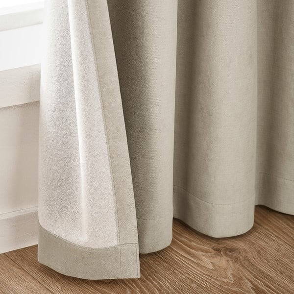 Bézs bársony sötétítő függöny szett 2 db-os 117x137 cm Wilson – Catherine Lansfield-image-2