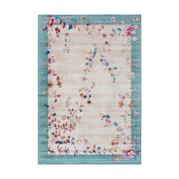 Krémszínű-türkiz szőnyeg 160x230 cm Amira – Hanse Home