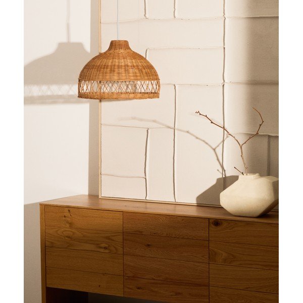 Natúr színű rattan lámpabúra ø 40 cm Loura – Kave Home-image-1
