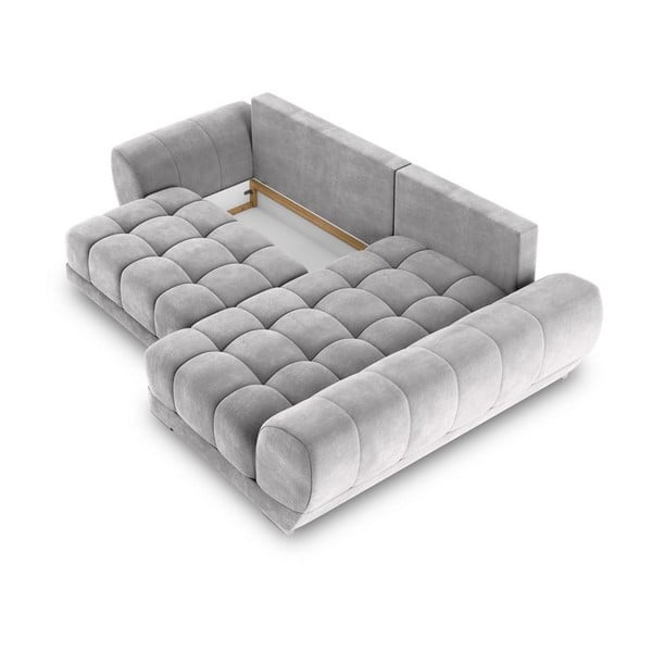 Nuage világosszürke kinyitható sarokkanapé bársony kárpittal, jobb oldali - Windsor & Co Sofas-image-3