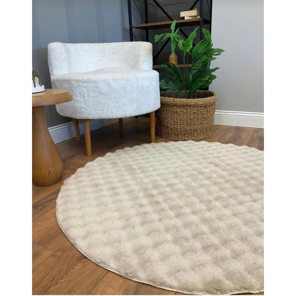 Bézs mosható kerek szőnyeg ø 80 cm Bubble Cream – Mila Home-image-2