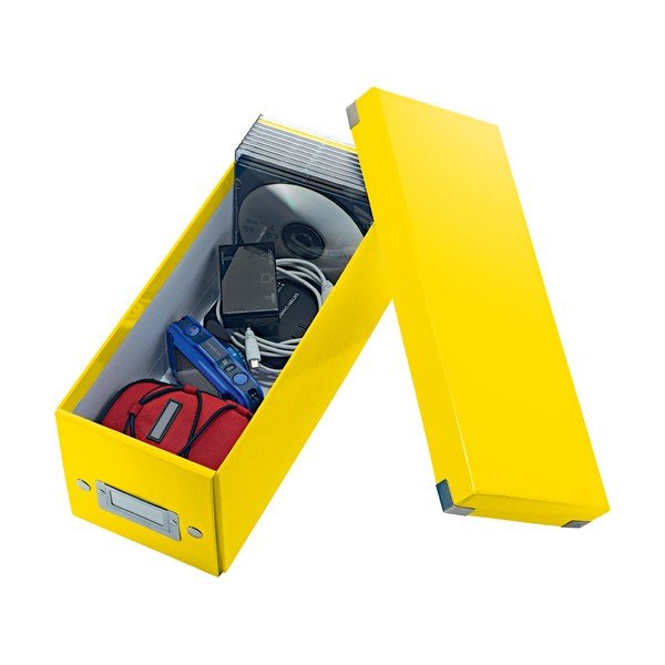 Sárga fedeles karton tárolódoboz 14x35x14 cm Click&Store – Leitz-image-2