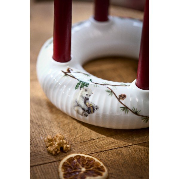 Porcelán adventi gyertyatartó karácsonyi mintával Hammershøi Christmas – Kähler Design-image-4