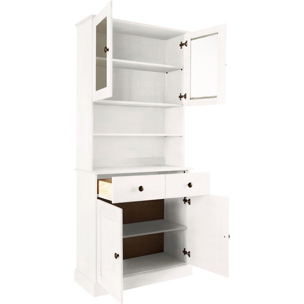 Fehér borovi fenyő tálalószekrény 181x34 cm Mille – Støraa-image-4