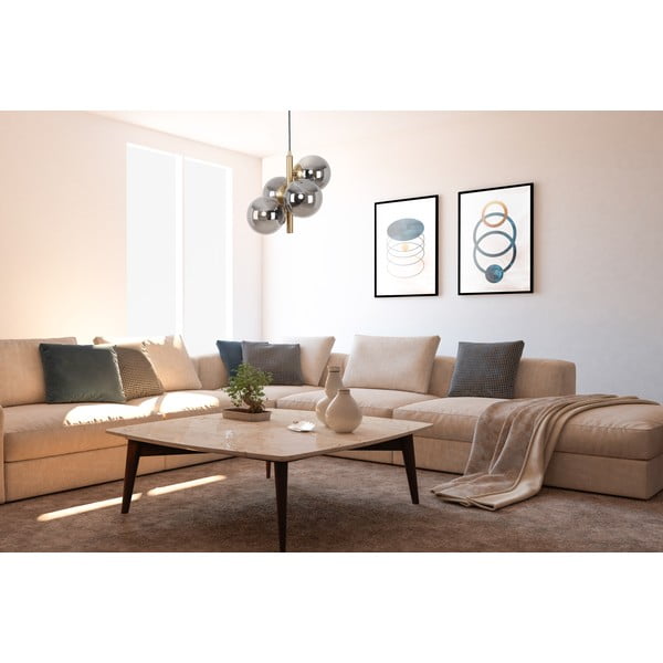 Szürke-aranyszínű függőlámpa üveg búrával ø 15 cm Forte – Squid Lighting-image-2