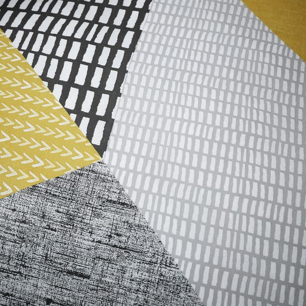 Sárga-szürke egyszemélyes ágyneműhuzat 135x200 cm Larsson Geo – Catherine Lansfield-image-4