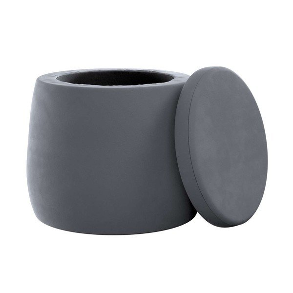 Szürke bársony gyerek puff Posh Velvet – Yellow Tipi-image-1