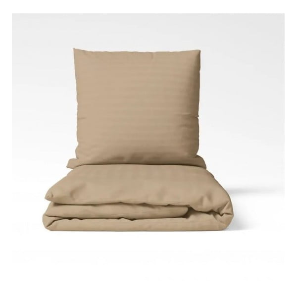 Bézs egyszemélyes pamut-szatén ágyneműhuzat 140x200 cm Lilyum – Mijolnir-image-3