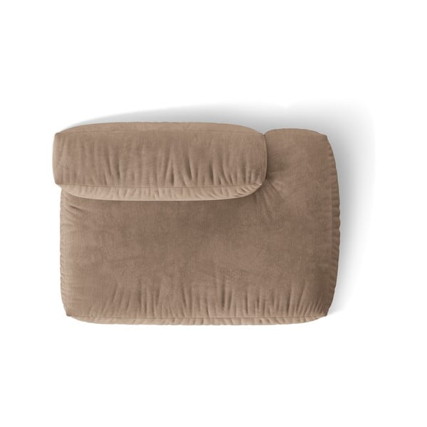 Világosbarna bársony kanapé modul (jobb oldali) Martina – Micadoni -image-3