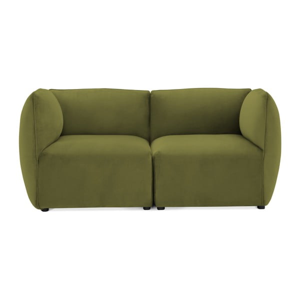 Velvet Cube olíva zöld 2 személyes moduláris kanapé - Vivonita