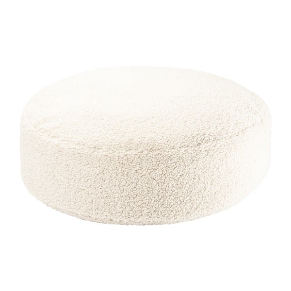 Krémszínű buklé gyerek babzsákfotel Round – Wigiwama