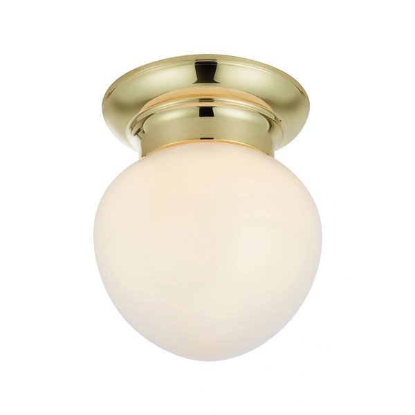 Fehér-sárgaréz színű mennyezeti lámpa üveg búrával Ronda – Markslöjd