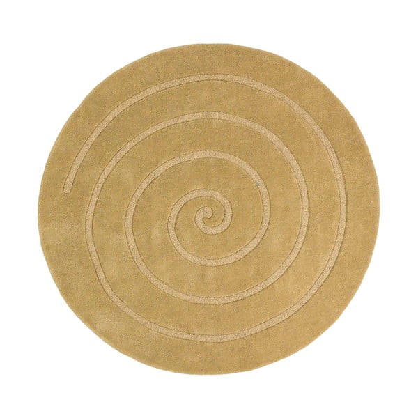Spiral bézs gyapjú szőnyeg, ⌀ 140 cm - Think Rugs