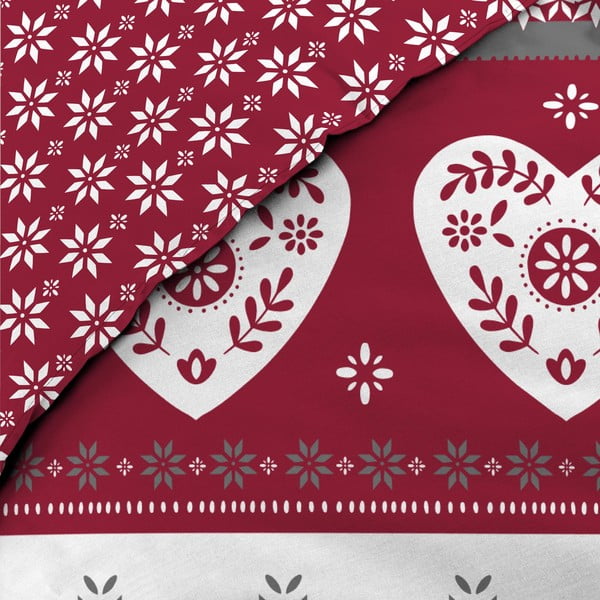 Piros kétszemélyes hosszabbított pamut ágyneműhuzat 240x220 cm Alpage – douceur d'intérieur-image-3